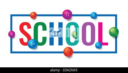 back to school. vector school word and education symbols. Stock Vector