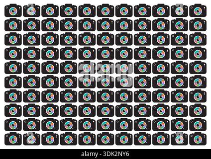 Background from camera symbols. camera background concept. Stock Vector