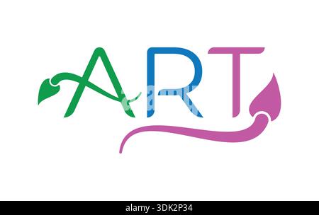 art logo. paint brushes and art word concept Stock Vector