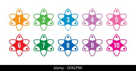 colorful ordered math numbers. vector numbers concept Stock Vector
