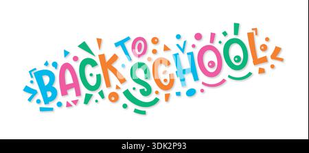 back to school logo on white background. colorful back to school Stock Vector