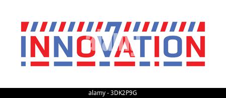 blue-red innovation logo. innovation word concept. Stock Vector