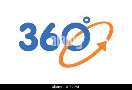 blue and orange 360 degree logo. colorful 360 degree concept. Stock Vector