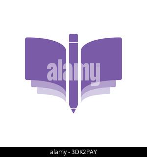 book and pencil logo. education logo. Stock Vector