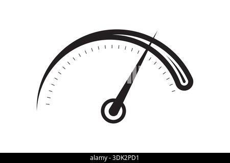 black speedometer dial illustration. Stock Vector