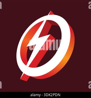 brown background 3d lightning symbol. Stock Vector