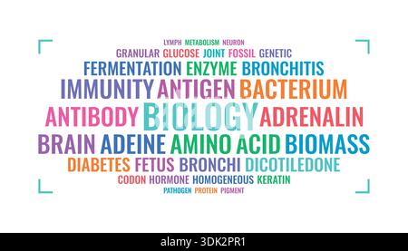 biology terms on a white background. Stock Vector
