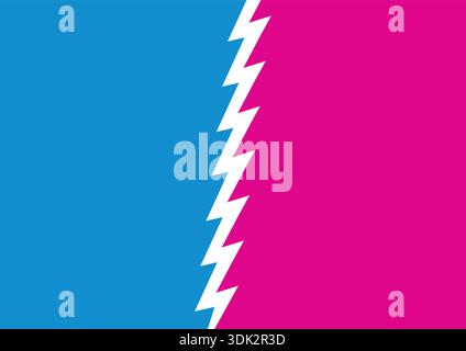 blue-red zig zag background concept. jagged background Stock Vector