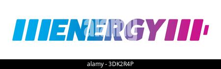 blue-pink energy logo and battery. energy logo Stock Vector