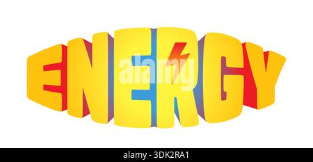 bulging energy logo on a white background. energy logo. lightning symbol and energy concept Stock Vector