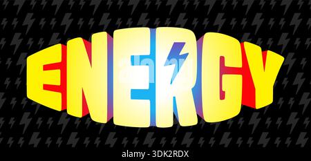 bulging energy logo on brown background. energy logo. vector lightning symbol and energy concept Stock Vector