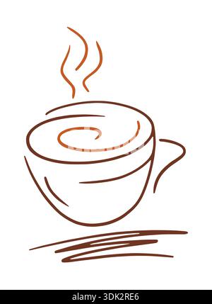 brown coffee cup on white background Stock Vector