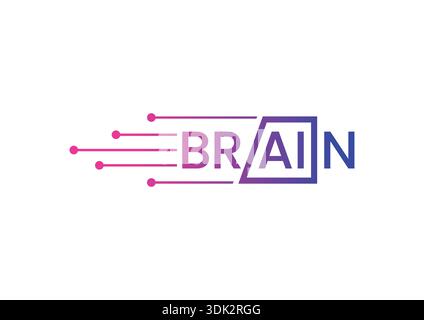brain word and artificial intelligence concept. artificial intelligence logo. vector AI concept. Stock Vector