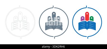 book, growth, education, statistics emblem. Stock Vector