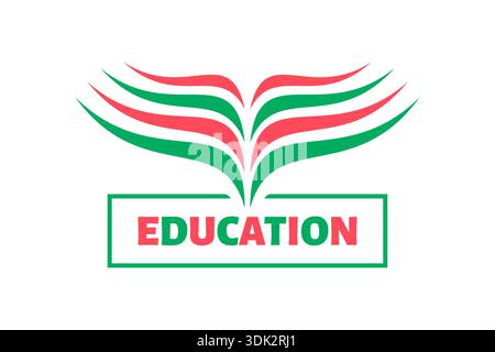 book pages concept. vector education logo Stock Vector
