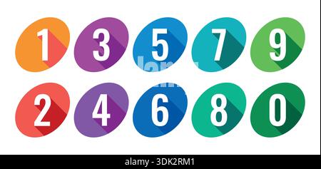 colorful ordered math numbers. vector numbers concept Stock Vector