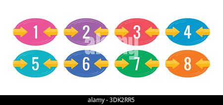 colorful ordered math numbers. vector numbers concept Stock Vector
