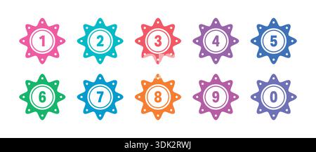 colorful ordered math numbers. vector numbers concept Stock Vector