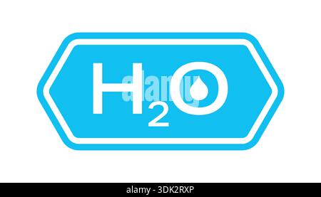 chemical water formula. h2o water formula on blue background Stock Vector