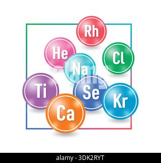 chemical elements on a white background. Stock Vector