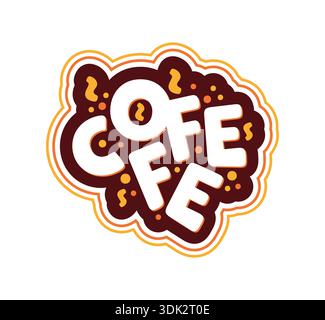 coffee logo on brown background. vector coffee logo. Stock Vector
