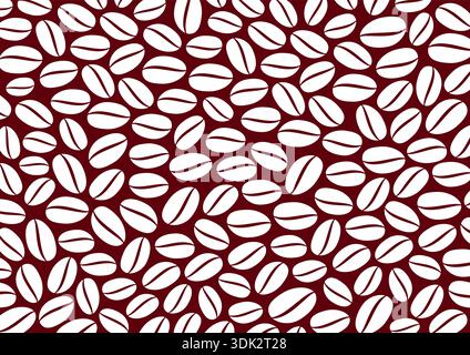 coffee beans on a brown background. coffee beans pattern. Stock Vector