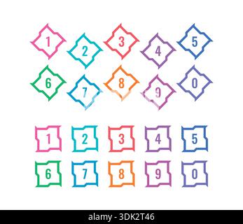 colorful ordered math numbers. vector numbers concept Stock Vector