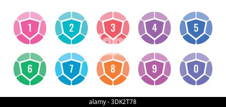 colorful ordered math numbers. vector numbers concept Stock Vector