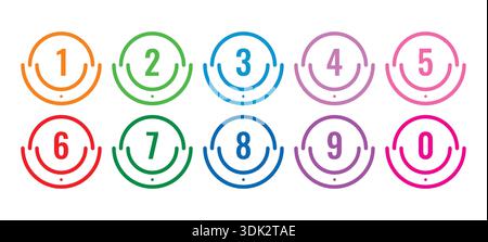 colorful ordered math numbers. vector numbers concept Stock Vector
