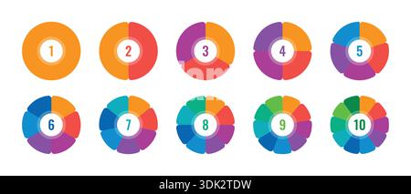 colorful ordered math numbers. vector numbers concept Stock Vector
