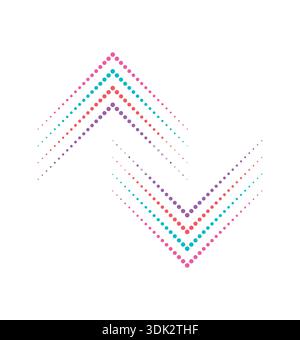 colored dotted arrow sign. up and down arrow sign Stock Vector