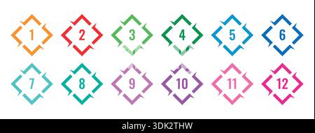 colorful ordered math numbers. vector numbers concept Stock Vector