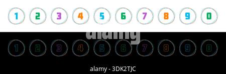 colorful ordered math numbers. vector numbers concept Stock Vector