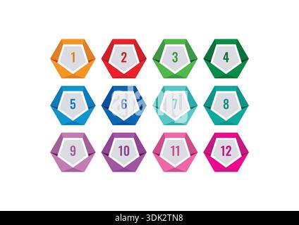 colorful ordered math numbers. vector numbers concept Stock Vector