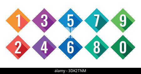 colorful ordered math numbers. vector numbers concept Stock Vector