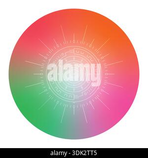 colorful futuristic round interface design. digital interface concept. vector futuristic background. Stock Vector