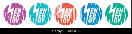 colorful lightning bolt and energy concept. Stock Vector