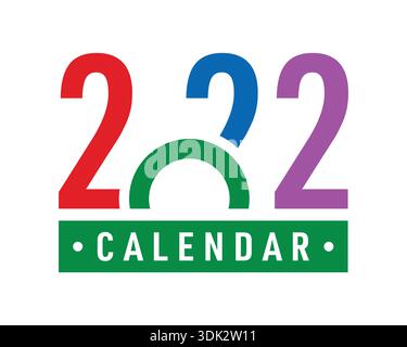 colorful 2022 calendar concept. 2022 logo Stock Vector