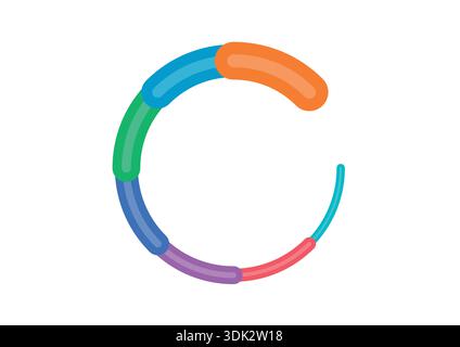 colored lines rotating around the circle. colorful circle concept. Stock Vector