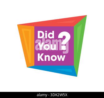 829colorful geometric shape in did you know illustration on white background Stock Vector