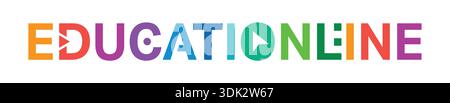 colorful online education concept. educationline logo Stock Vector