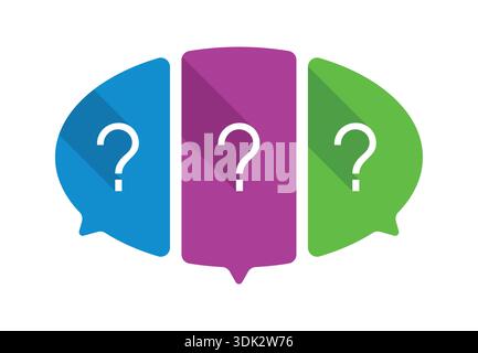 colorful speech bubbles and question mark. Stock Vector