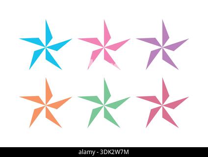 colored propellers. colorful vector stars. star symbol. Stock Vector