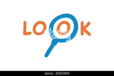 colorful look and magnifying glass concept. Stock Vector