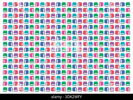 Colorful books background on white background. group of vector colorful books. Stock Vector
