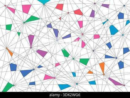 colorful technology network background on white background. technological futuristic digital background. Stock Vector