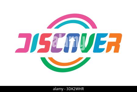 colorful Discover logo on white background. Stock Vector