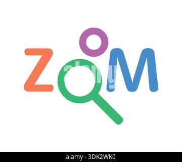 colorful zoom logo on white background. Stock Vector