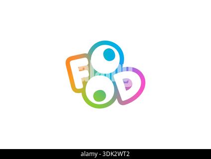 colorful food logo on white background. vector gradient food concept Stock Vector