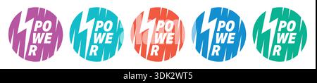 colorful lightning bolt and power concept. Stock Vector